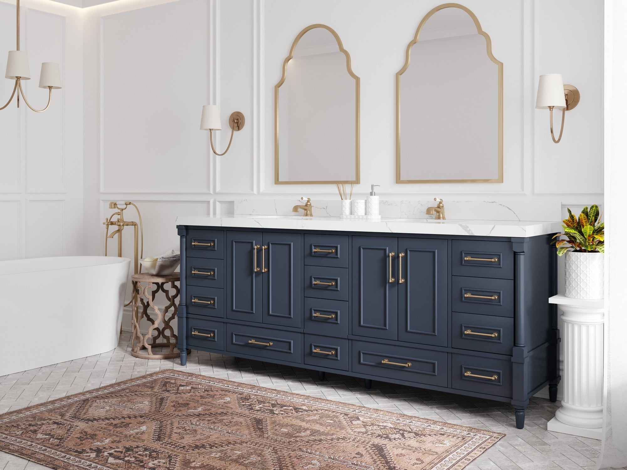 Aberdeen 84 in. W x 22 in. D Double Sink Bathroom Vanity - Willow Bath and Vanity