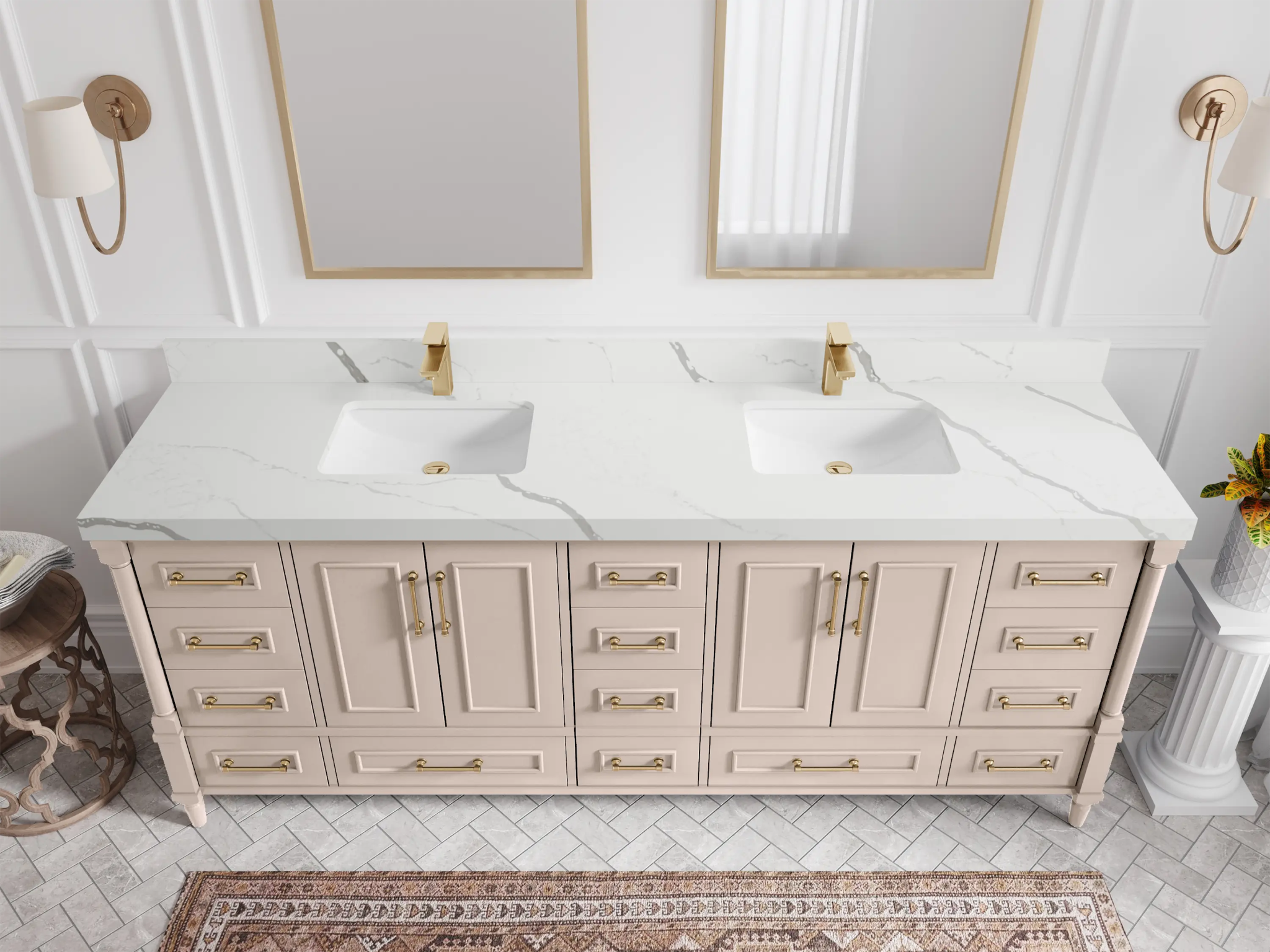 Aberdeen 84 in. W x 22 in. D Double Sink Bathroom Vanity - Willow Bath and Vanity