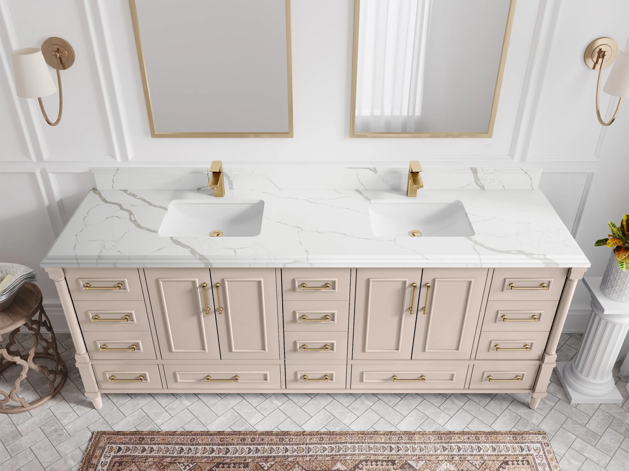 Aberdeen 84 in. W x 22 in. D Double Sink Bathroom Vanity - Willow Bath and Vanity
