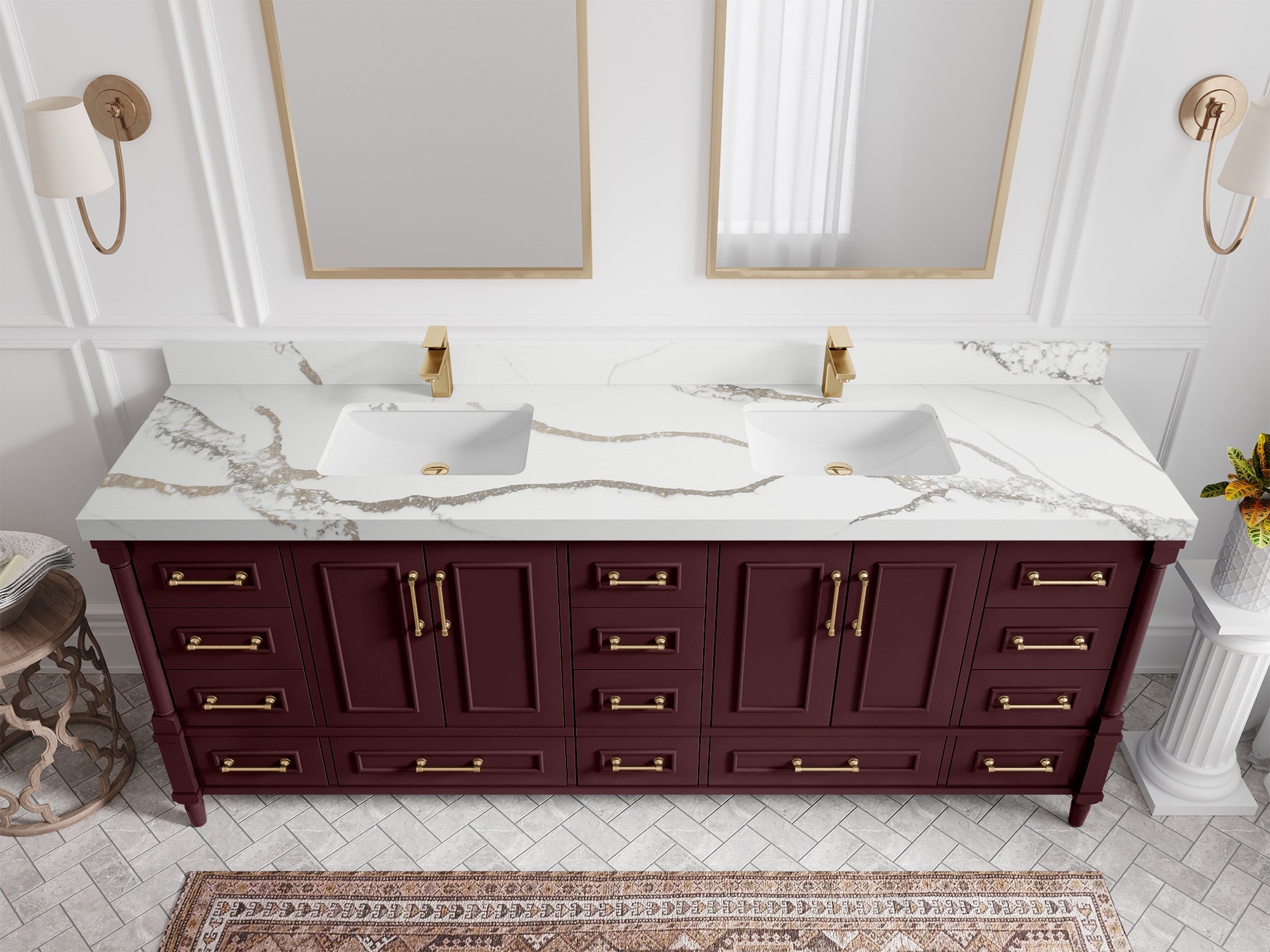 Aberdeen 84 in. W x 22 in. D Double Sink Bathroom Vanity - Willow Bath and Vanity