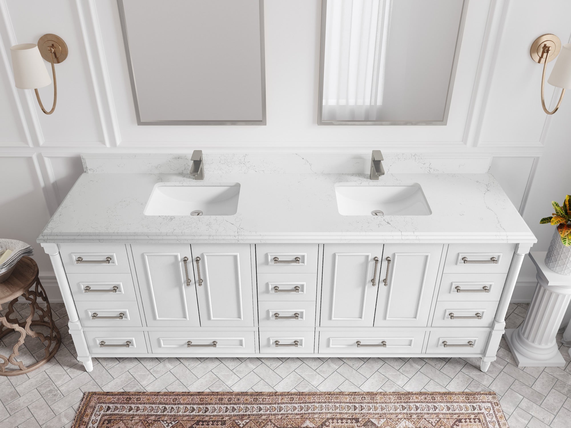 Aberdeen 84 in. W x 22 in. D Double Sink Bathroom Vanity - Willow Bath and Vanity