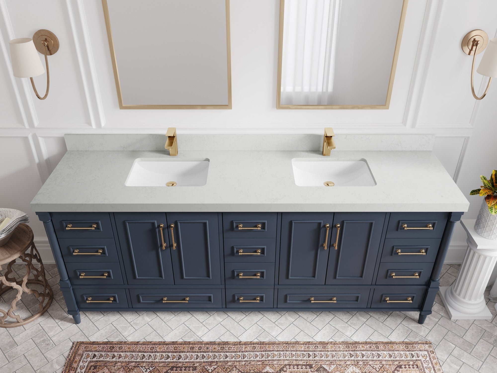 Aberdeen 84 in. W x 22 in. D Double Sink Bathroom Vanity - Willow Bath and Vanity