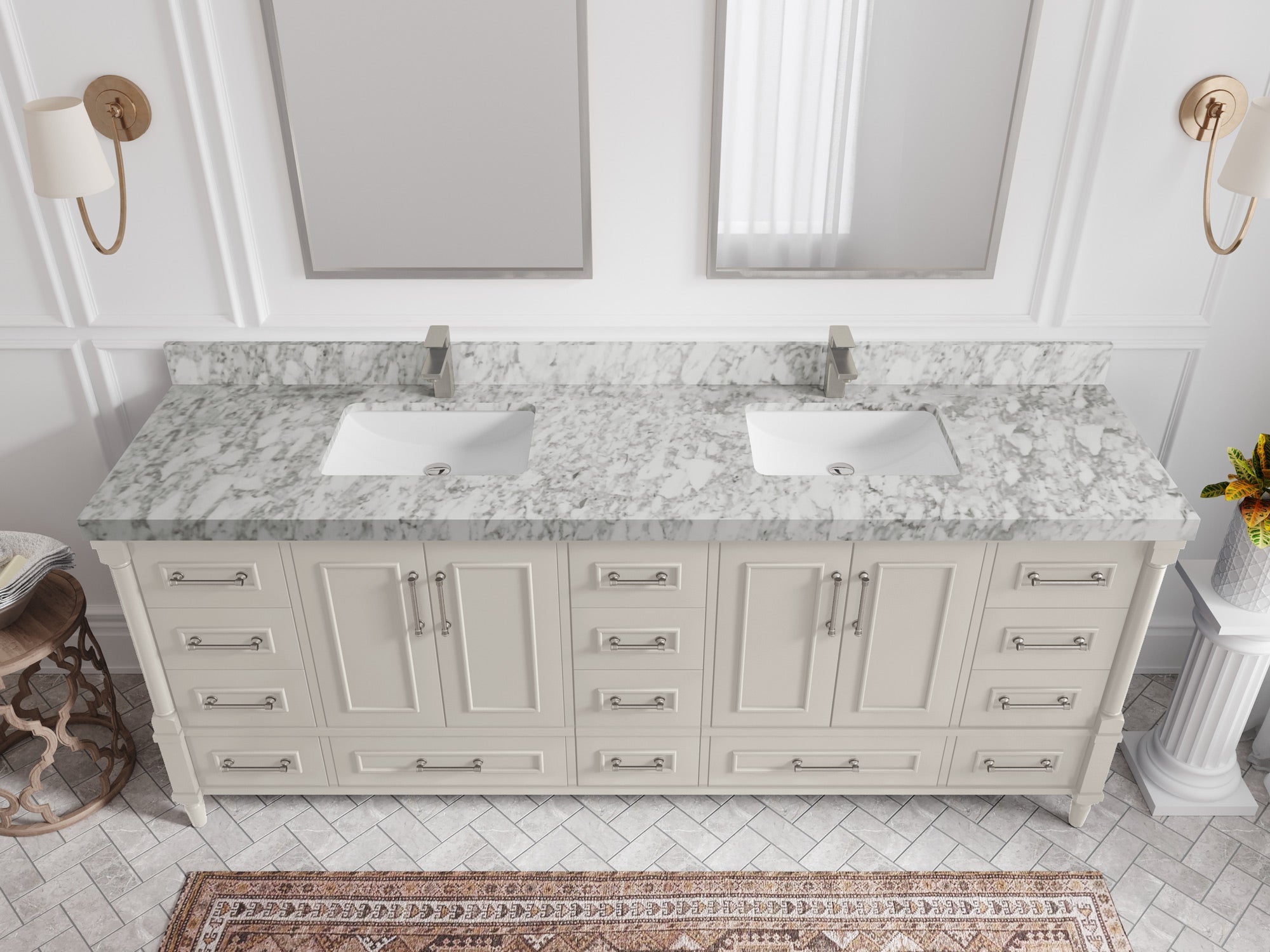 Aberdeen 84 in. W x 22 in. D Double Sink Bathroom Vanity - Willow Bath and Vanity