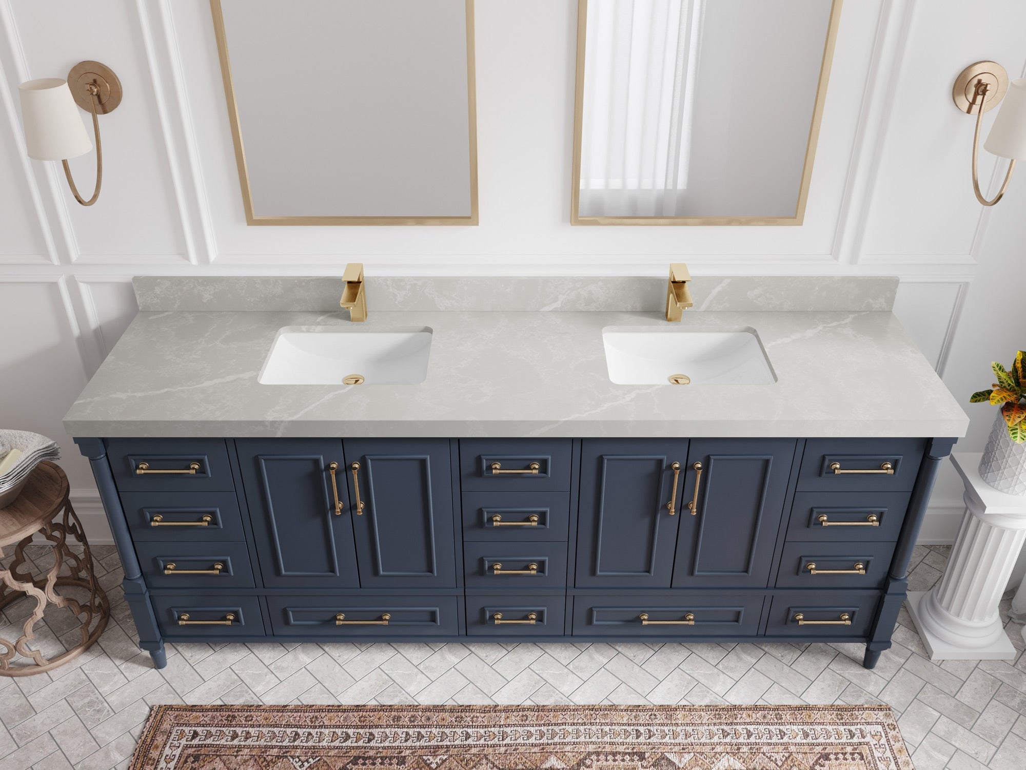 Aberdeen 84 in. W x 22 in. D Double Sink Bathroom Vanity - Willow Bath and Vanity