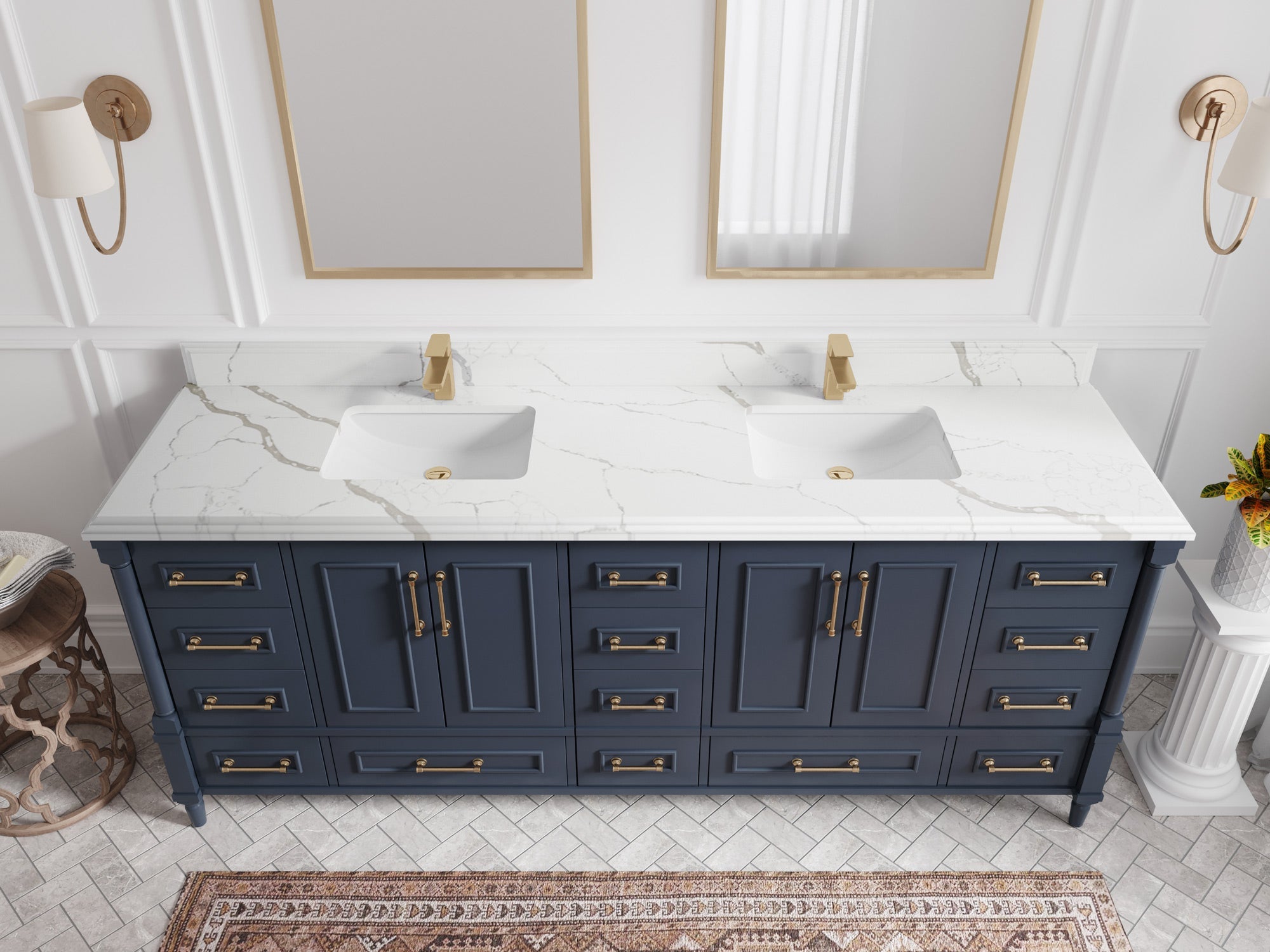 Aberdeen 84 in. W x 22 in. D Double Sink Bathroom Vanity - Willow Bath and Vanity