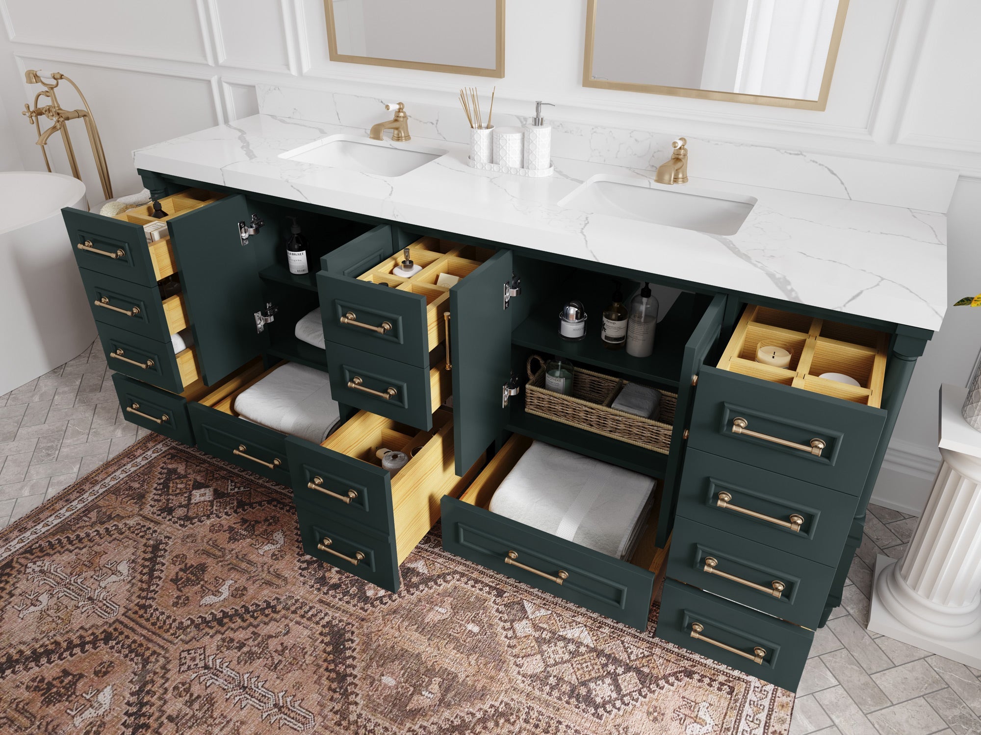 Aberdeen 84 in. W x 22 in. D Double Sink Bathroom Vanity - Willow Bath and Vanity