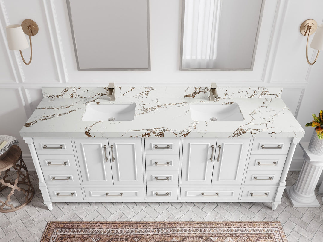 Aberdeen 84 in. W x 22 in. D Double Sink Bathroom Vanity - Willow Bath and Vanity