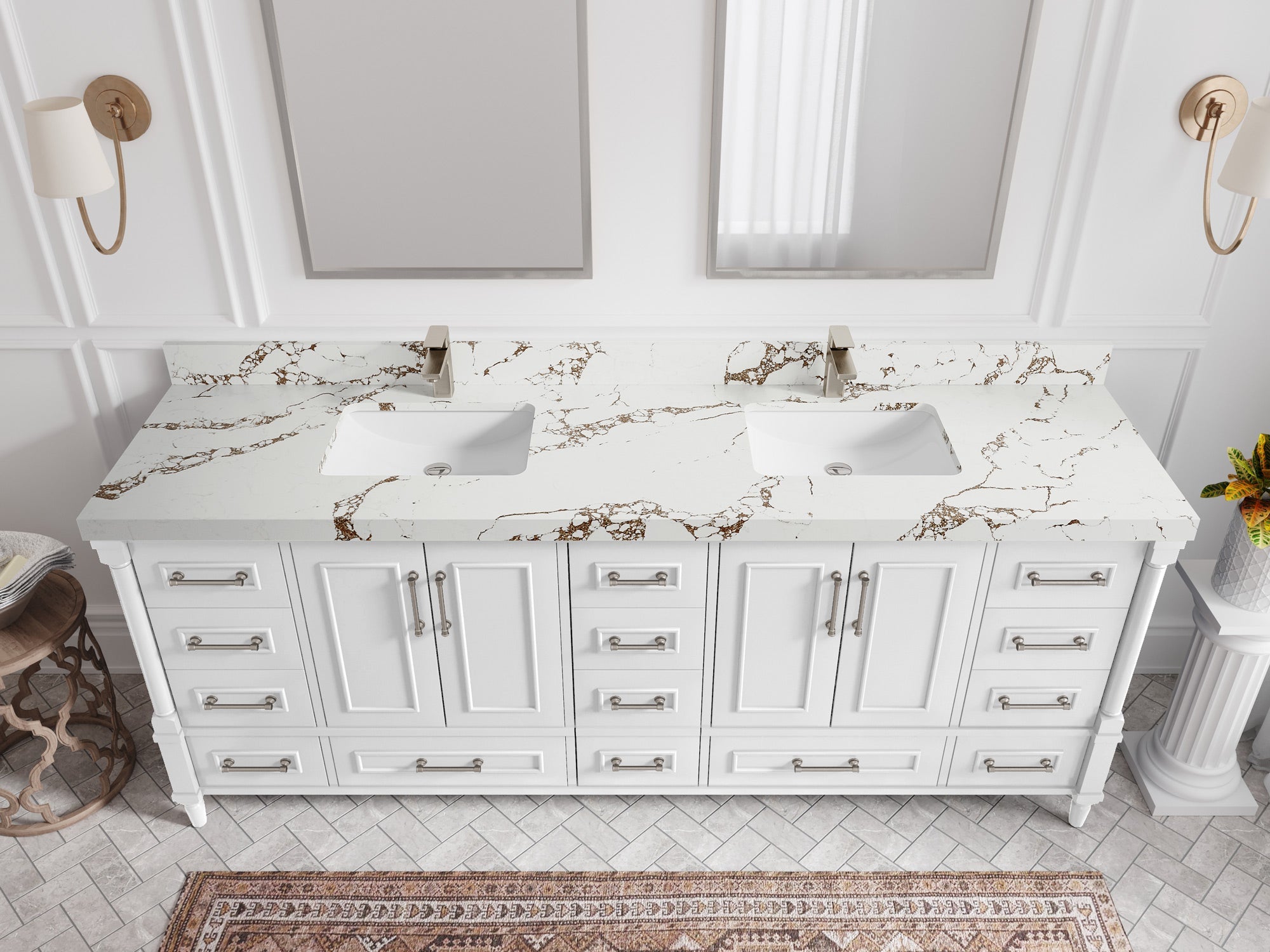 Aberdeen 84 in. W x 22 in. D Double Sink Bathroom Vanity - Willow Bath and Vanity