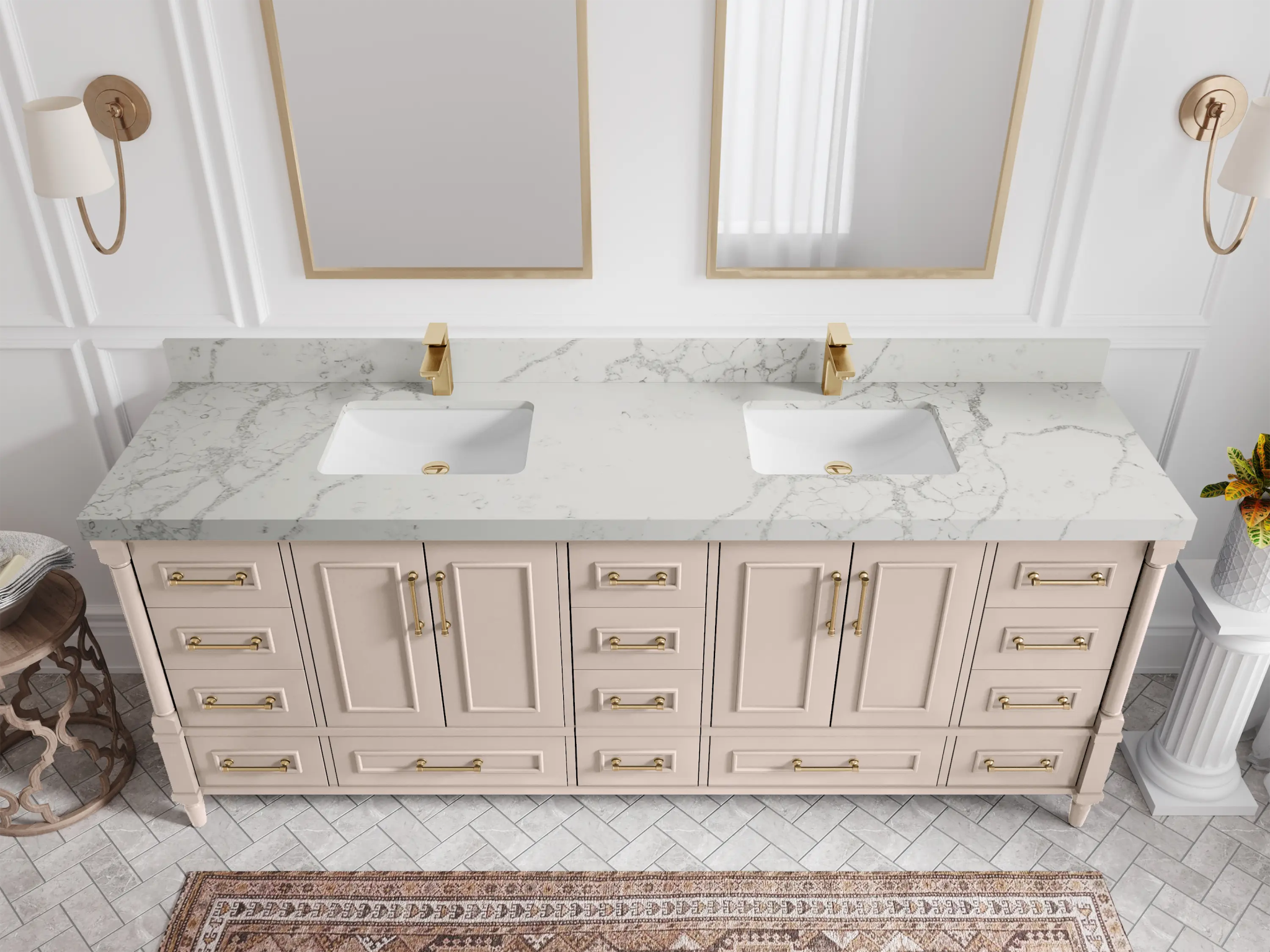Aberdeen 84 in. W x 22 in. D Double Sink Bathroom Vanity - Willow Bath and Vanity