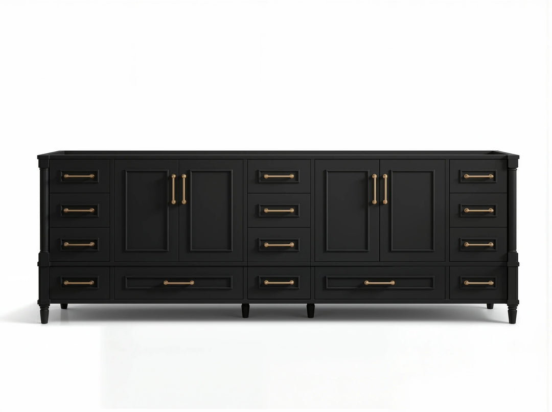 Aberdeen 96 in W x 22 in D Free Standing Double Sink Bathroom Vanity | 
              
                Black
                
                  
             - ABD_BLK_WHQZ_96D - photo №13