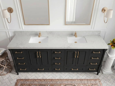 Aberdeen 96 in W x 22 in D Free Standing Double Sink Bathroom Vanity - Willow Bath and Vanity