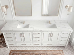 Aberdeen 96 in W x 22 in D Free Standing Double Sink Bathroom Vanity - photo 9