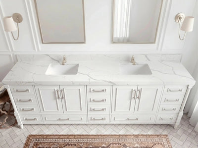 Aberdeen 96 in W x 22 in D Free Standing Double Sink Bathroom Vanity - Willow Bath and Vanity