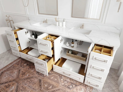 Aberdeen 96 in W x 22 in D Free Standing Double Sink Bathroom Vanity - Willow Bath and Vanity