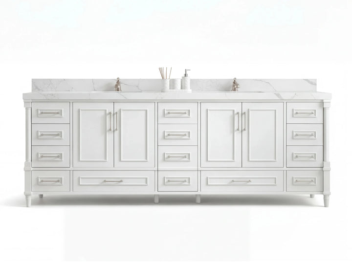 Aberdeen 96 in W x 22 in D Free Standing Double Sink Bathroom Vanity - photo 1