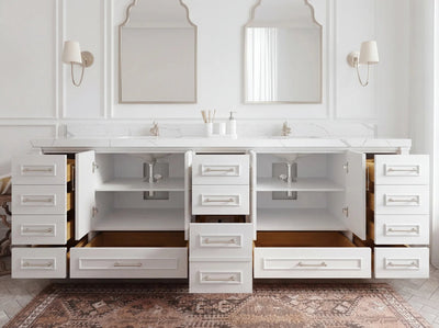 Aberdeen 96 in W x 22 in D Free Standing Double Sink Bathroom Vanity - Willow Bath and Vanity