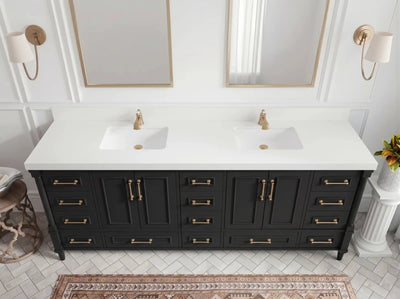 Aberdeen 96 in W x 22 in D Free Standing Double Sink Bathroom Vanity - Willow Bath and Vanity