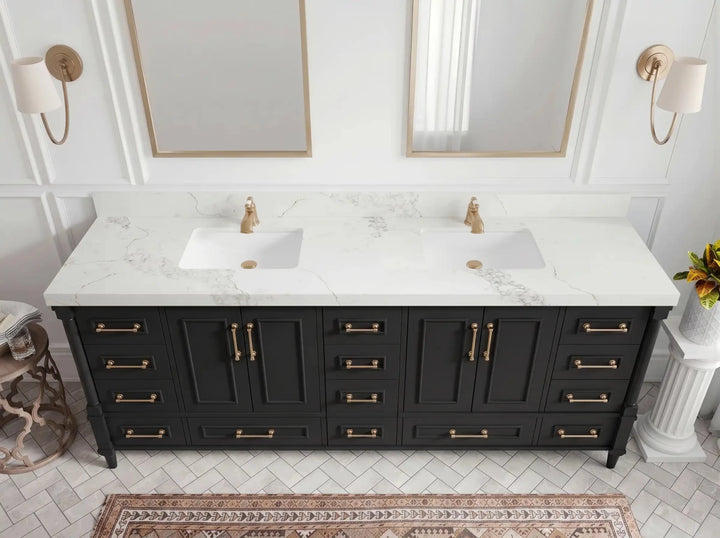 Aberdeen 96 in W x 22 in D Free Standing Double Sink Bathroom Vanity - photo 12