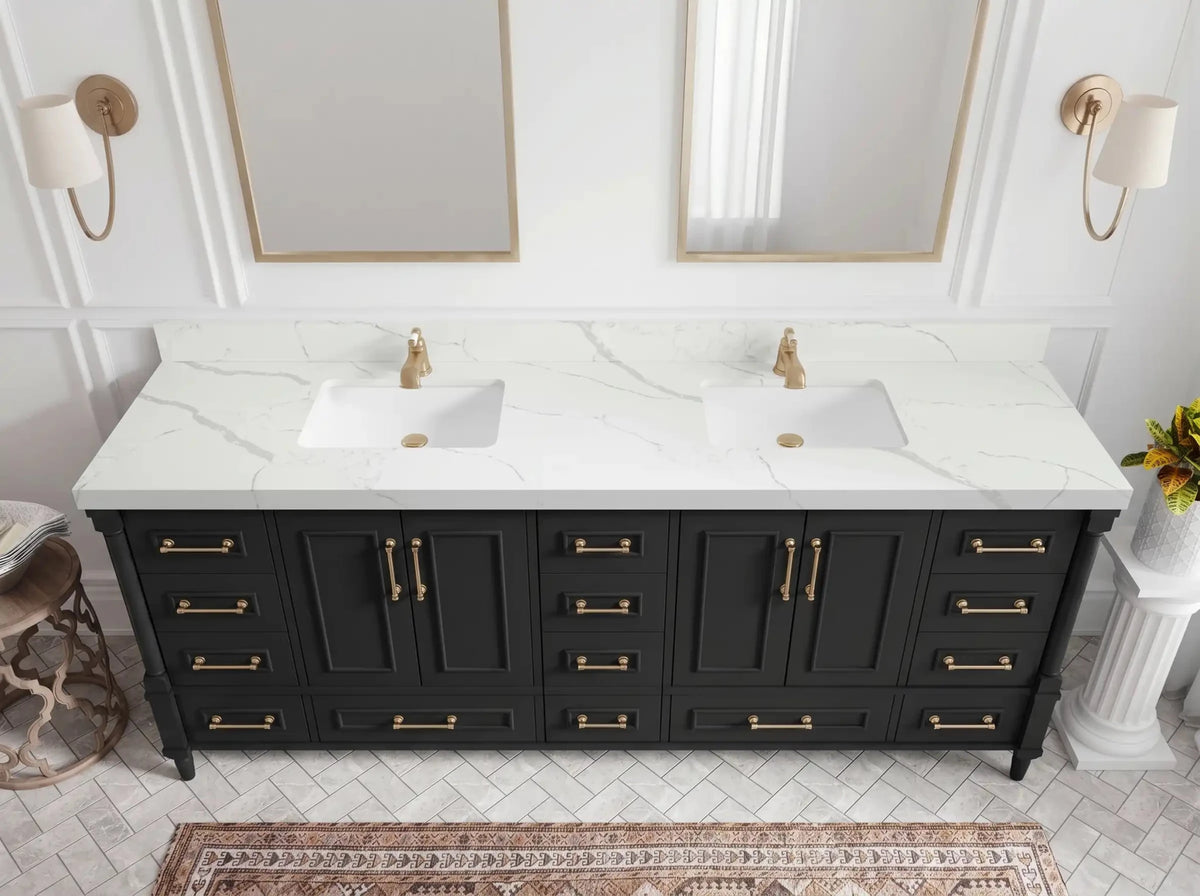 Aberdeen 96 in W x 22 in D Free Standing Double Sink Bathroom Vanity - Willow Bath and Vanity