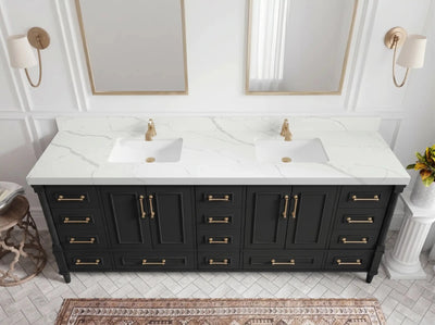 Aberdeen 96 in W x 22 in D Free Standing Double Sink Bathroom Vanity - Willow Bath and Vanity