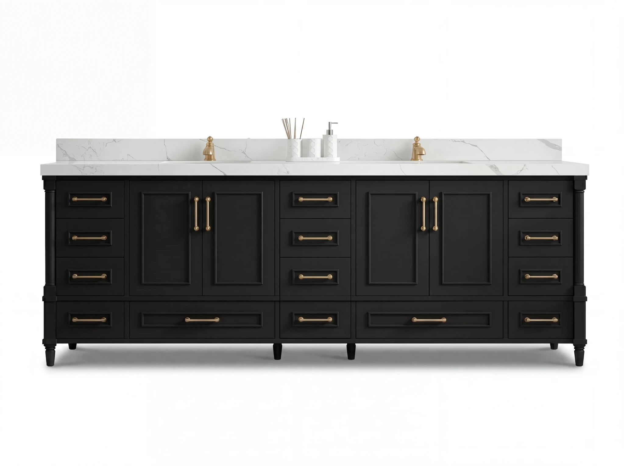 Aberdeen 96 in W x 22 in D Free Standing Double Sink Bathroom Vanity - Willow Bath and Vanity
