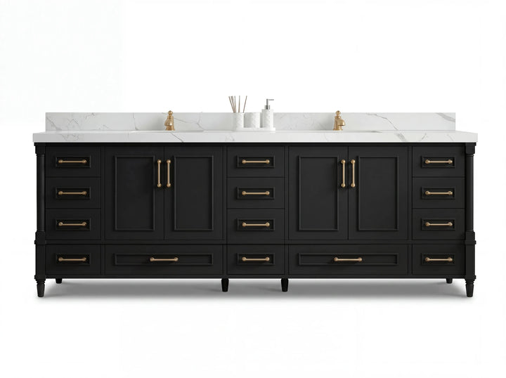 Aberdeen 96 in W x 22 in D Free Standing Double Sink Bathroom Vanity - photo 1