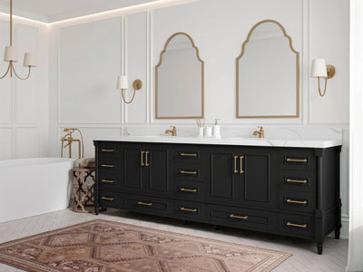 Aberdeen 96 in W x 22 in D Free Standing Double Sink Bathroom Vanity - Willow Bath and Vanity