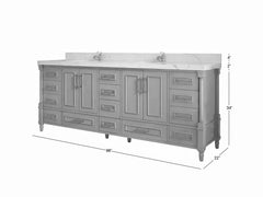 Aberdeen 96 in W x 22 in D Free Standing Double Sink Bathroom Vanity - photo 6