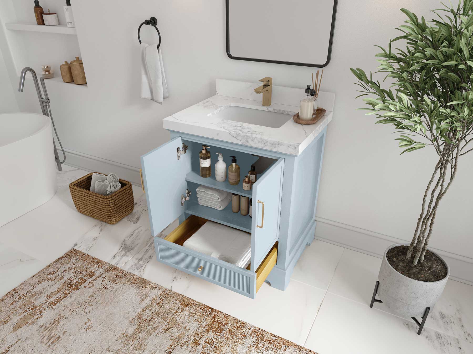 Alys 30 in. W x 22 in. D Single Sink Bathroom Vanity - Willow Bath and Vanity