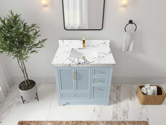 Alys 36 in. W x 22 in. D Center Sink Bathroom Vanity - photo 37