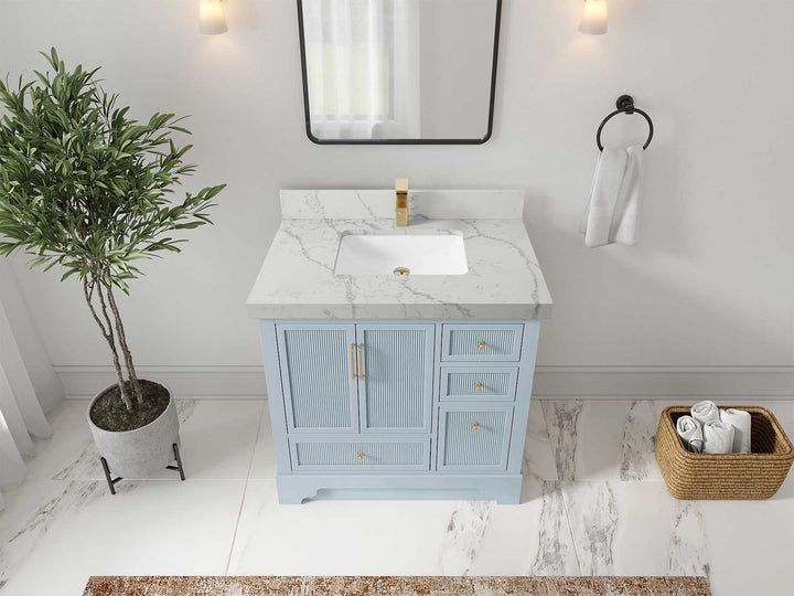 Alys 36 in. W x 22 in. D Center Sink Bathroom Vanity - photo 39