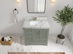 Alys 36 in. W x 22 in. D Center Sink Bathroom Vanity - photo 39