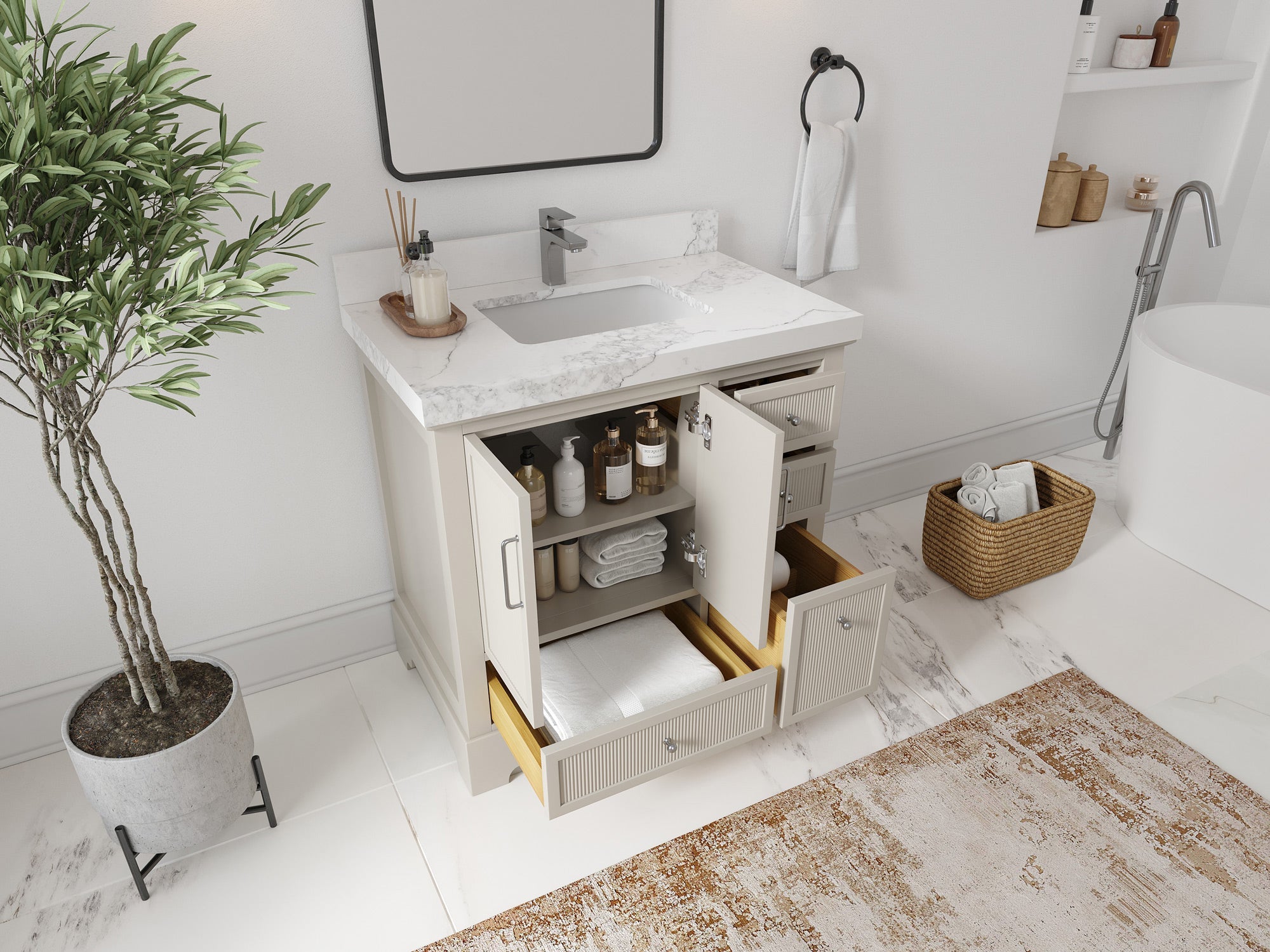 Alys 36 in. W x 22 in. D Center Sink Bathroom Vanity - Willow Bath and Vanity