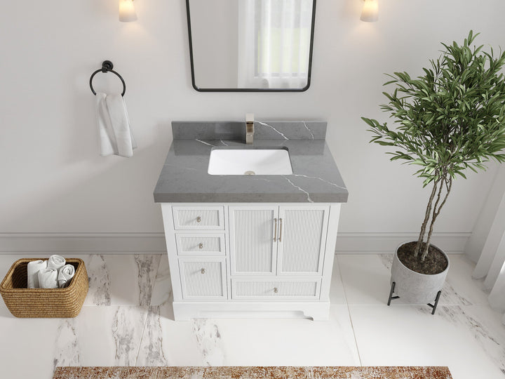 Alys 36 in. W x 22 in. D Center Sink Bathroom Vanity - photo 25