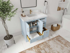 Alys 36 in. W x 22 in. D Center Sink Bathroom Vanity - photo 3