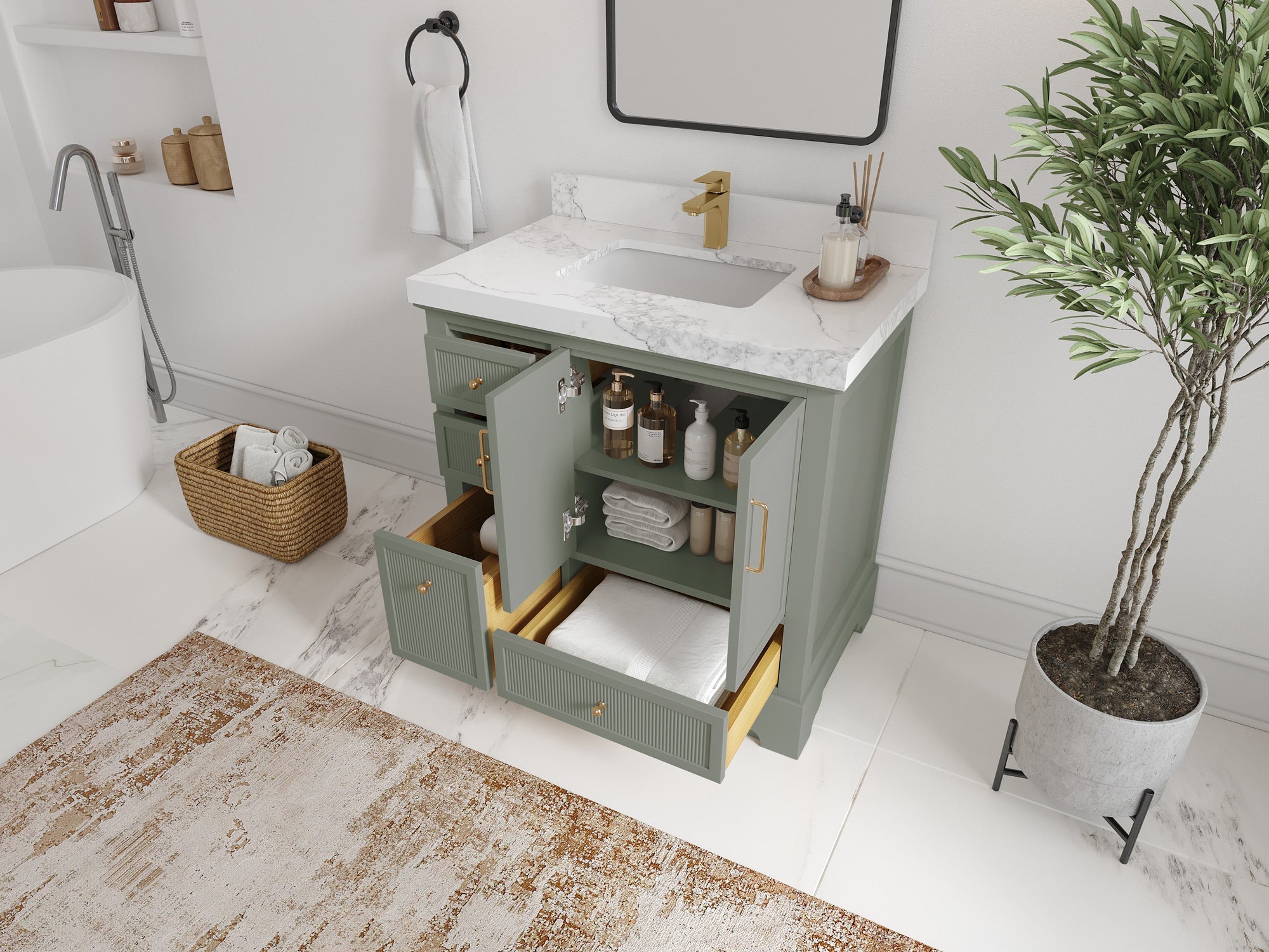 Alys 36 in. W x 22 in. D Center Sink Bathroom Vanity - Willow Bath and Vanity