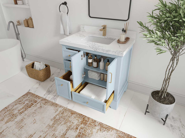 Alys 36 in. W x 22 in. D Center Sink Bathroom Vanity - photo 3