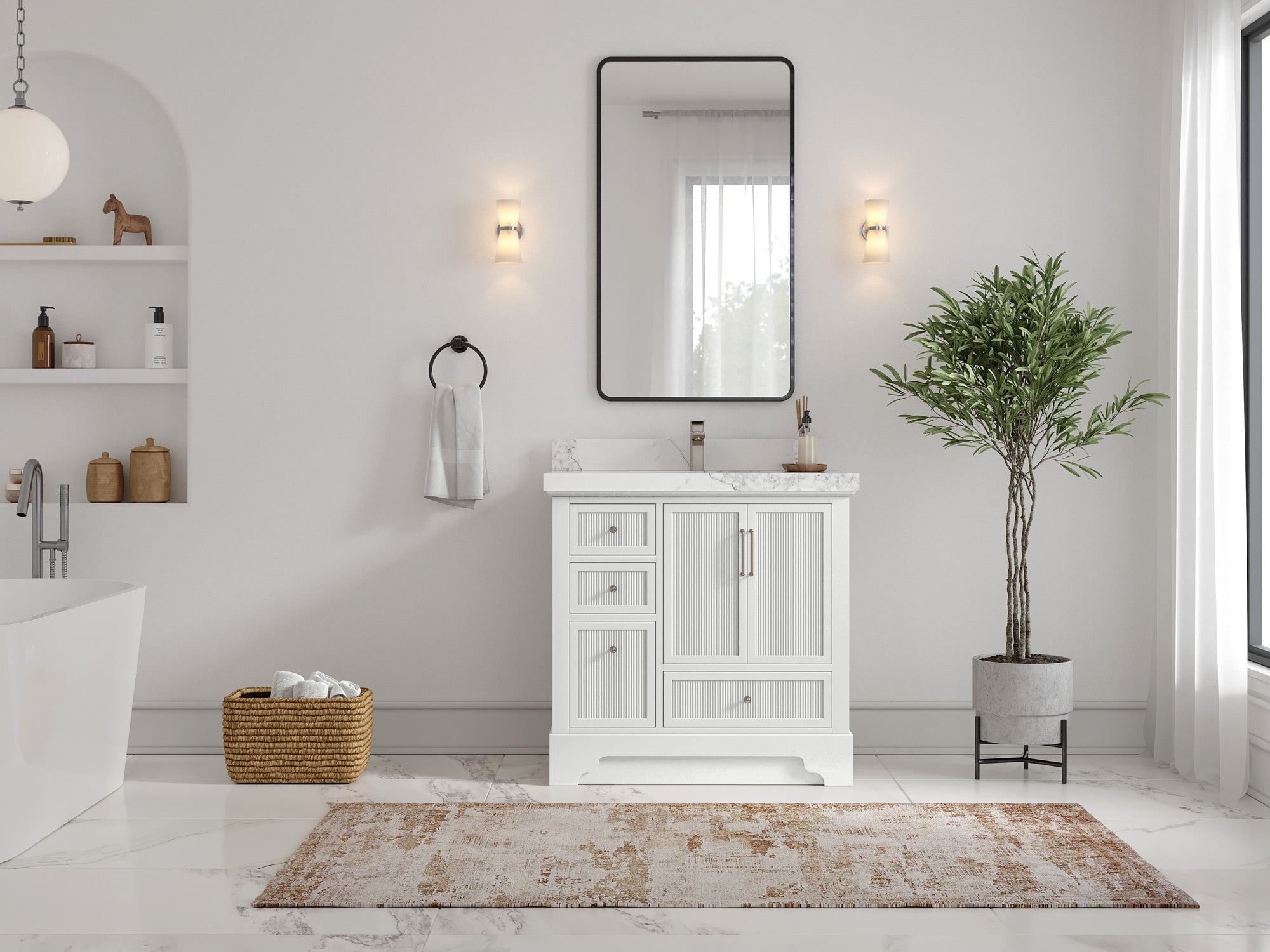 Alys 36 in. W x 22 in. D Center Sink Bathroom Vanity - Willow Bath and Vanity