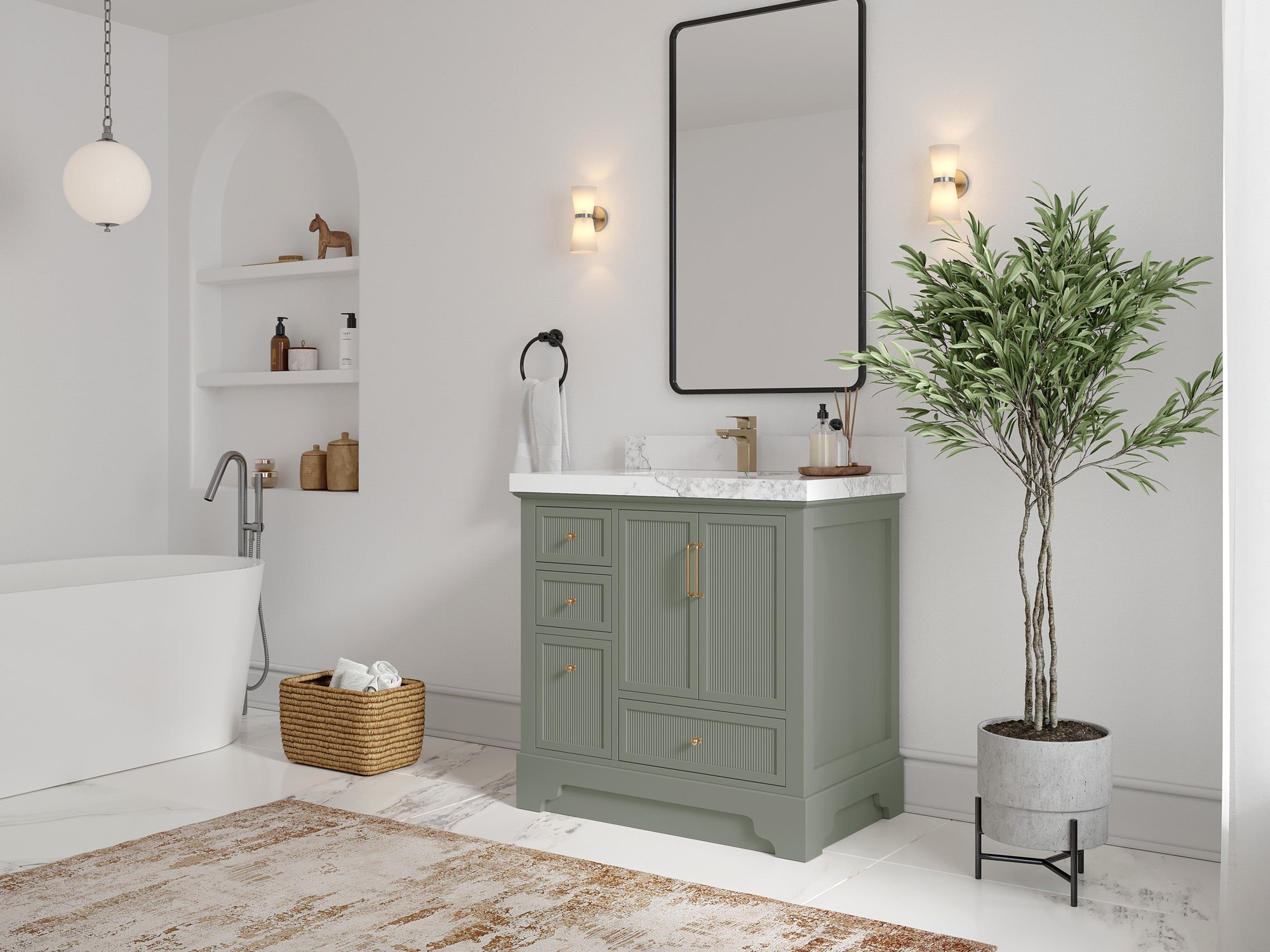 Alys 36 in. W x 22 in. D Center Sink Bathroom Vanity - Willow Bath and Vanity
