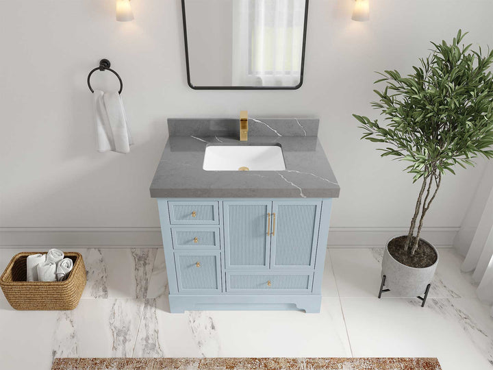 Alys 36 in. W x 22 in. D Center Sink Bathroom Vanity - photo 31