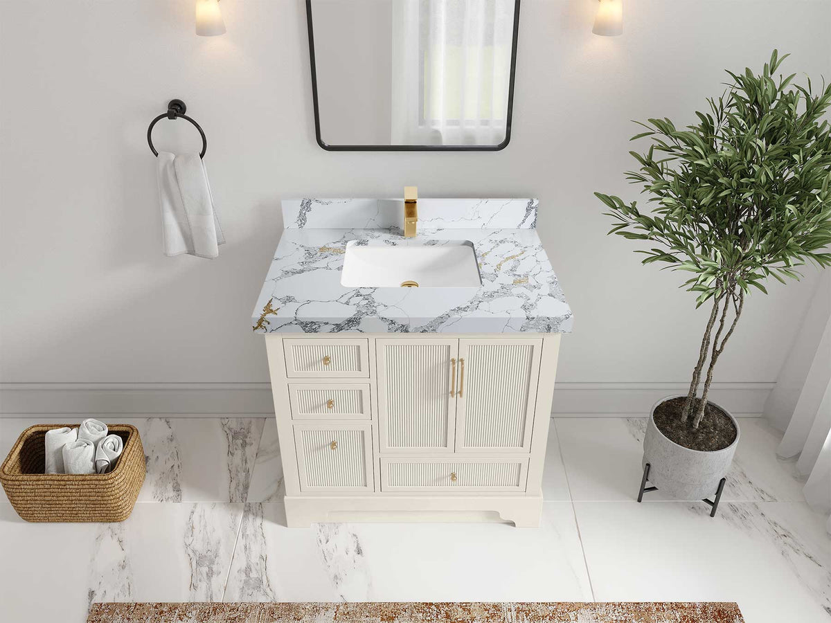 Alys 36 in. W x 22 in. D Center Sink Vanity for Modern Bathrooms - Willow Bath and Vanity
