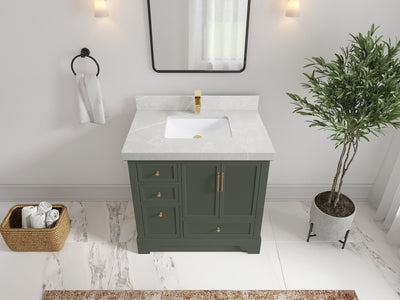 Alys 36 in. W x 22 in. D Center Sink Vanity for Modern Bathrooms - Willow Bath and Vanity