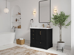 Alys 36 in. W x 22 in. D Center Sink Vanity for Modern Bathrooms - photo 2