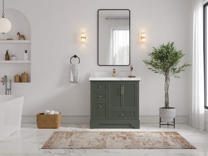 Alys 36 in. W x 22 in. D Center Sink Vanity for Modern Bathrooms - photo 4