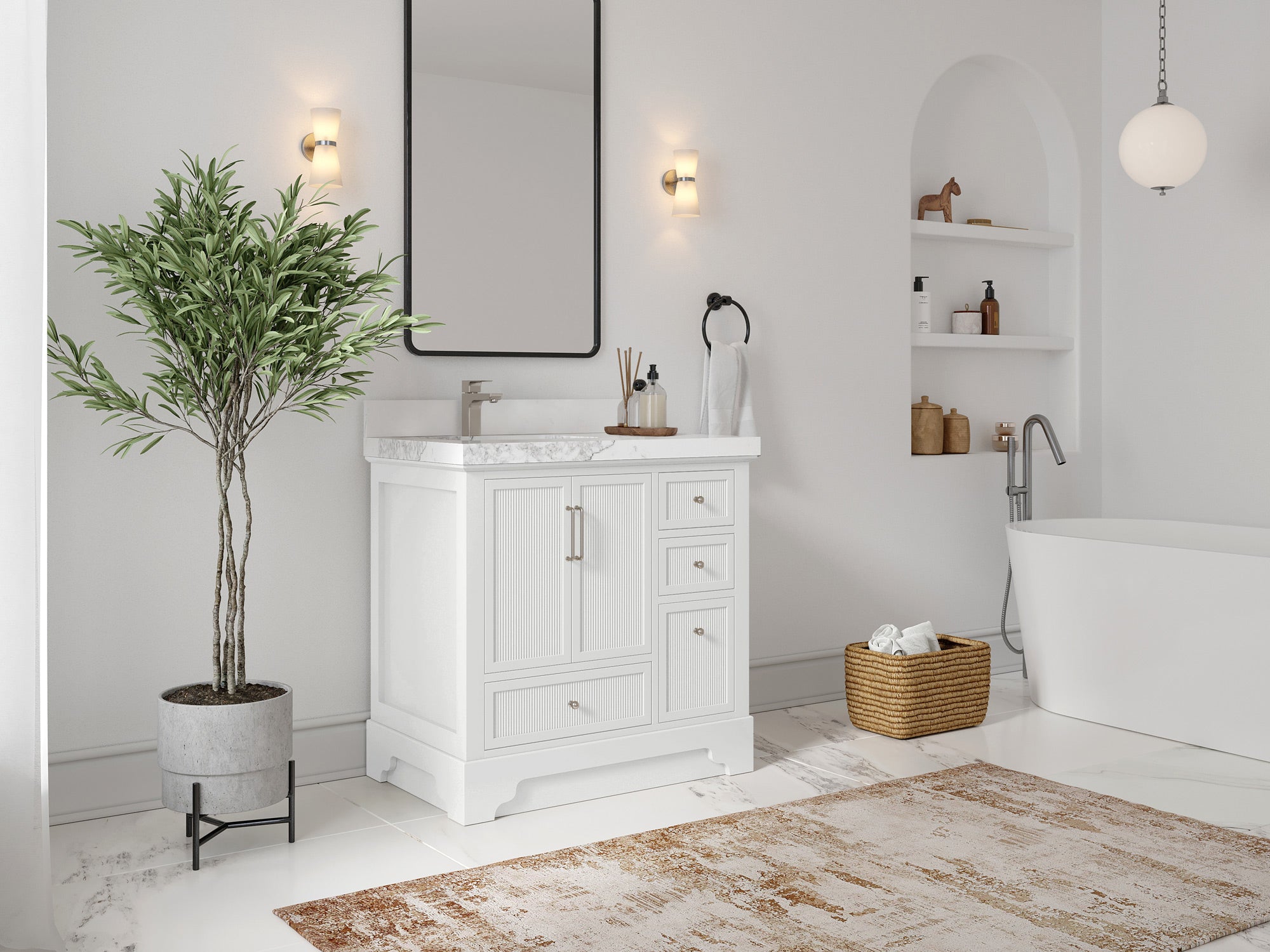 Alys 36 in. W x 22 in. D Left Offset Sink Bathroom Vanity - Willow Bath and Vanity