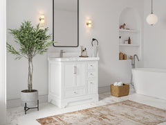 Alys 36 in. W x 22 in. D Left Offset Sink Bathroom Vanity - photo 2
