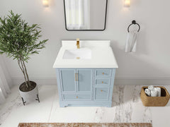 Alys 36 in. W x 22 in. D Left Offset Sink Bathroom Vanity - photo 27