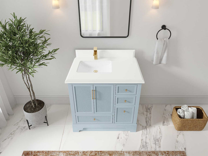 Alys 36 in. W x 22 in. D Left Offset Sink Bathroom Vanity - photo 27