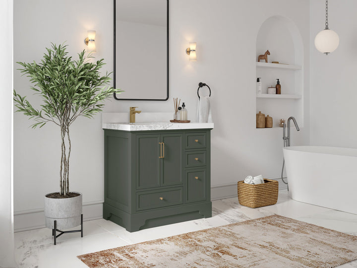 Alys 36 in. W x 22 in. D Left Offset Sink Bathroom Vanity - photo 2