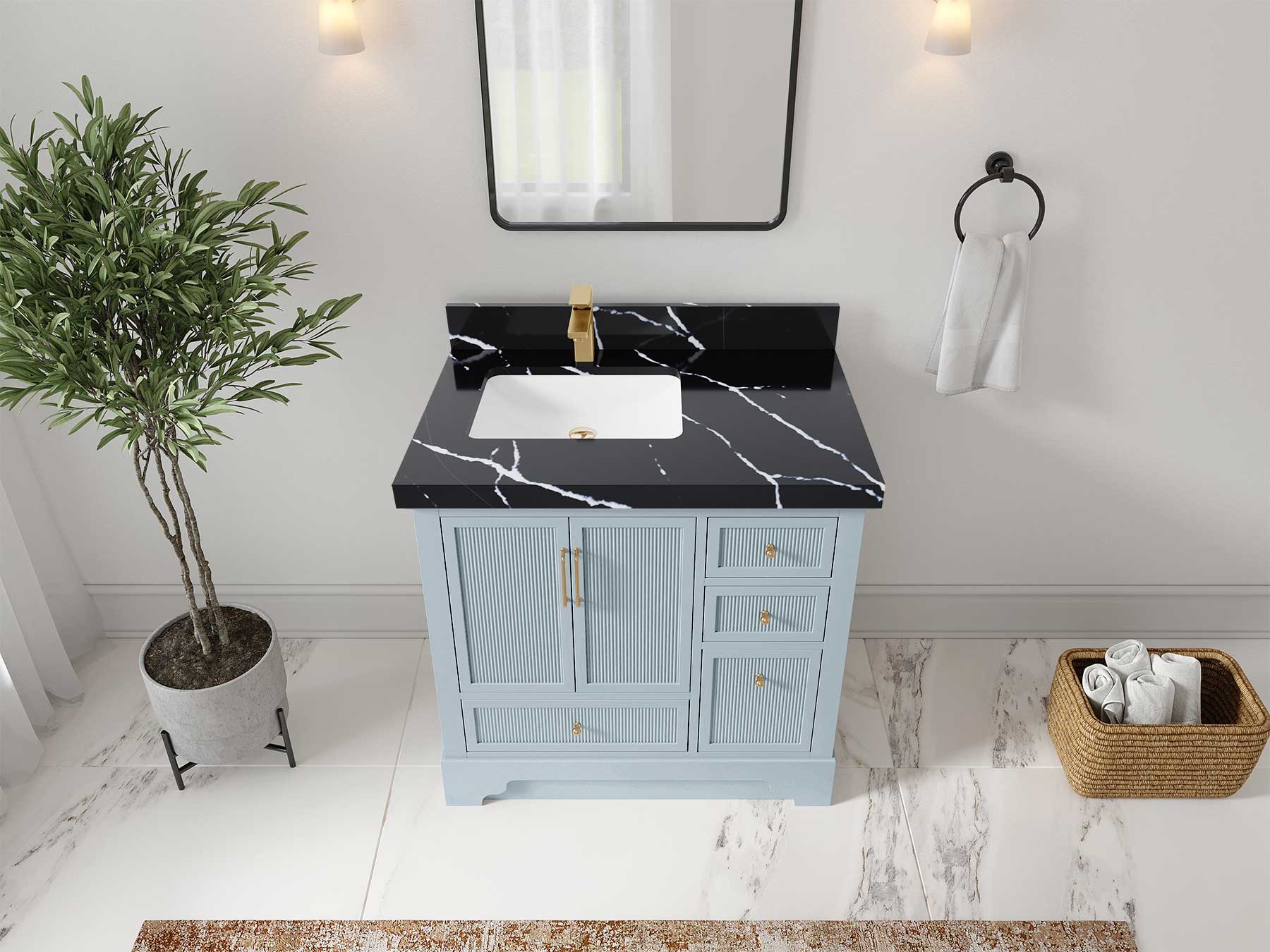 Alys 36 in. W x 22 in. D Left Offset Sink Bathroom Vanity - Willow Bath and Vanity